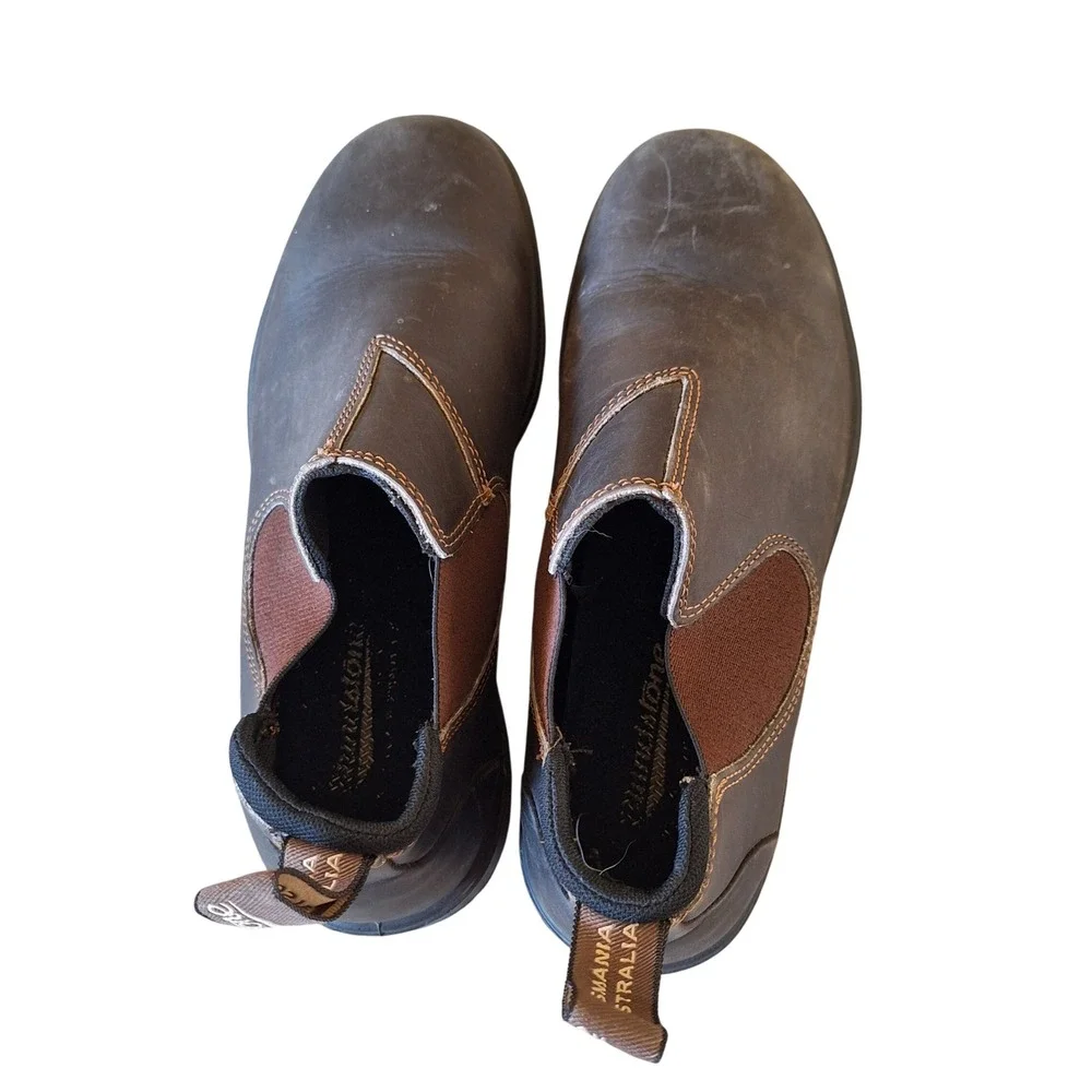 Blundstone Mens Chelsea Boot Low Pull On Brown Leather Patina 8
